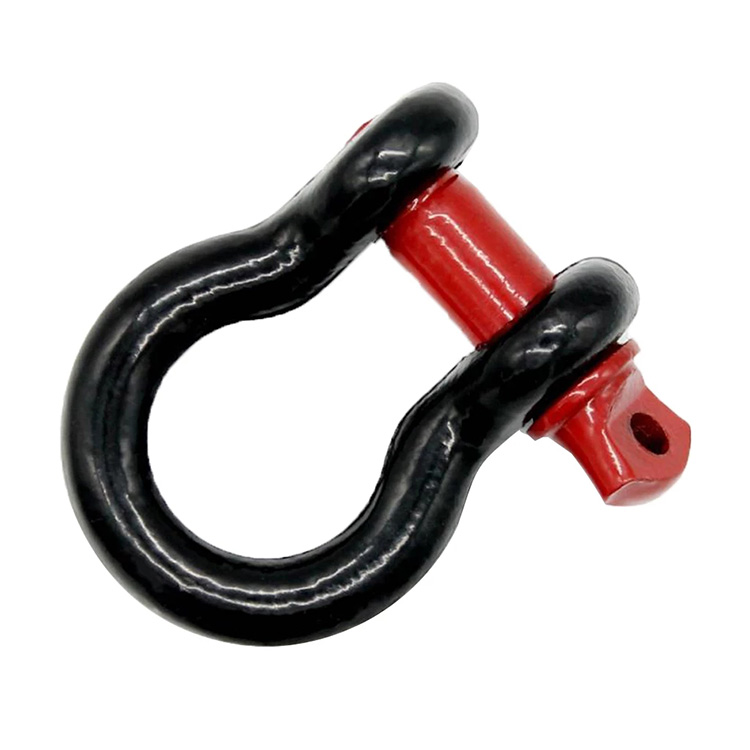 3/4 ນິ້ວ 2 Ton Universal D-Rings Bow Shackle Red Black Cars Tow Trailer Hook